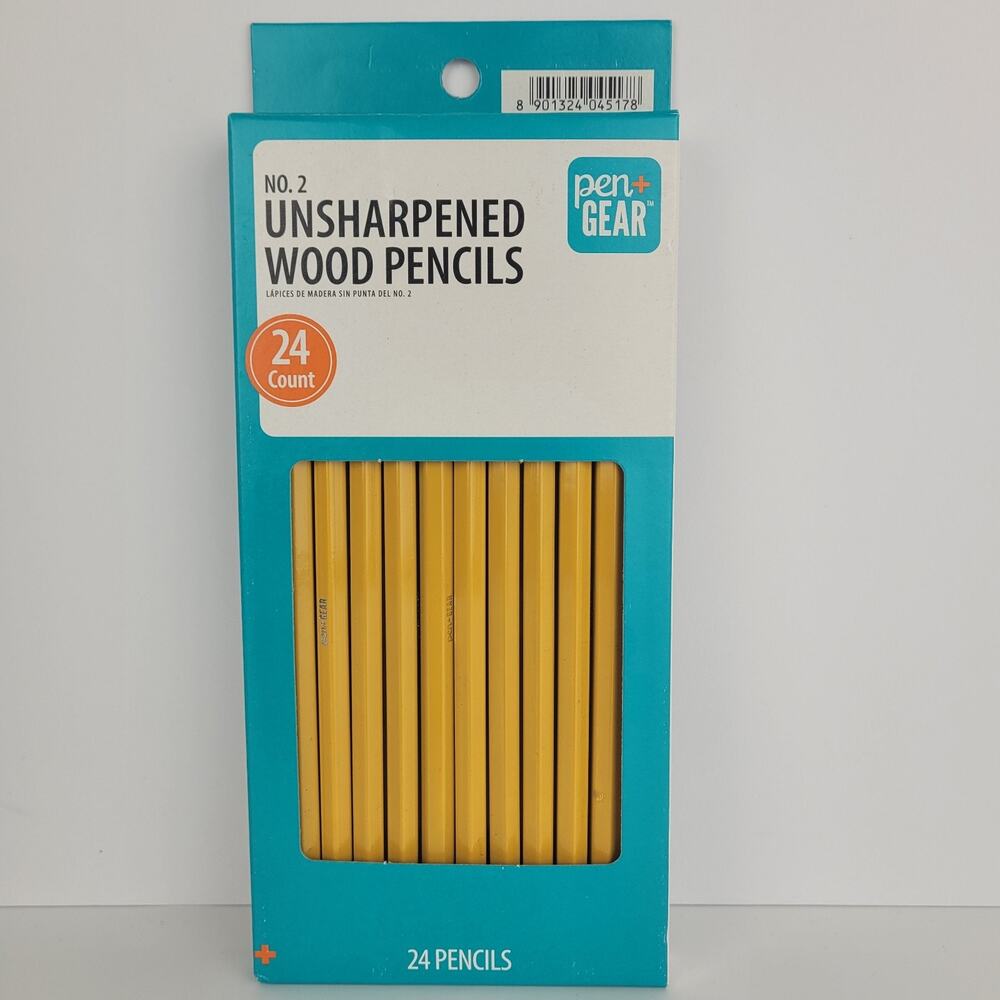 Pen+Gear NO. 2 Unsharpened Yellow Wood Pencils 24 Count Office School Supplies